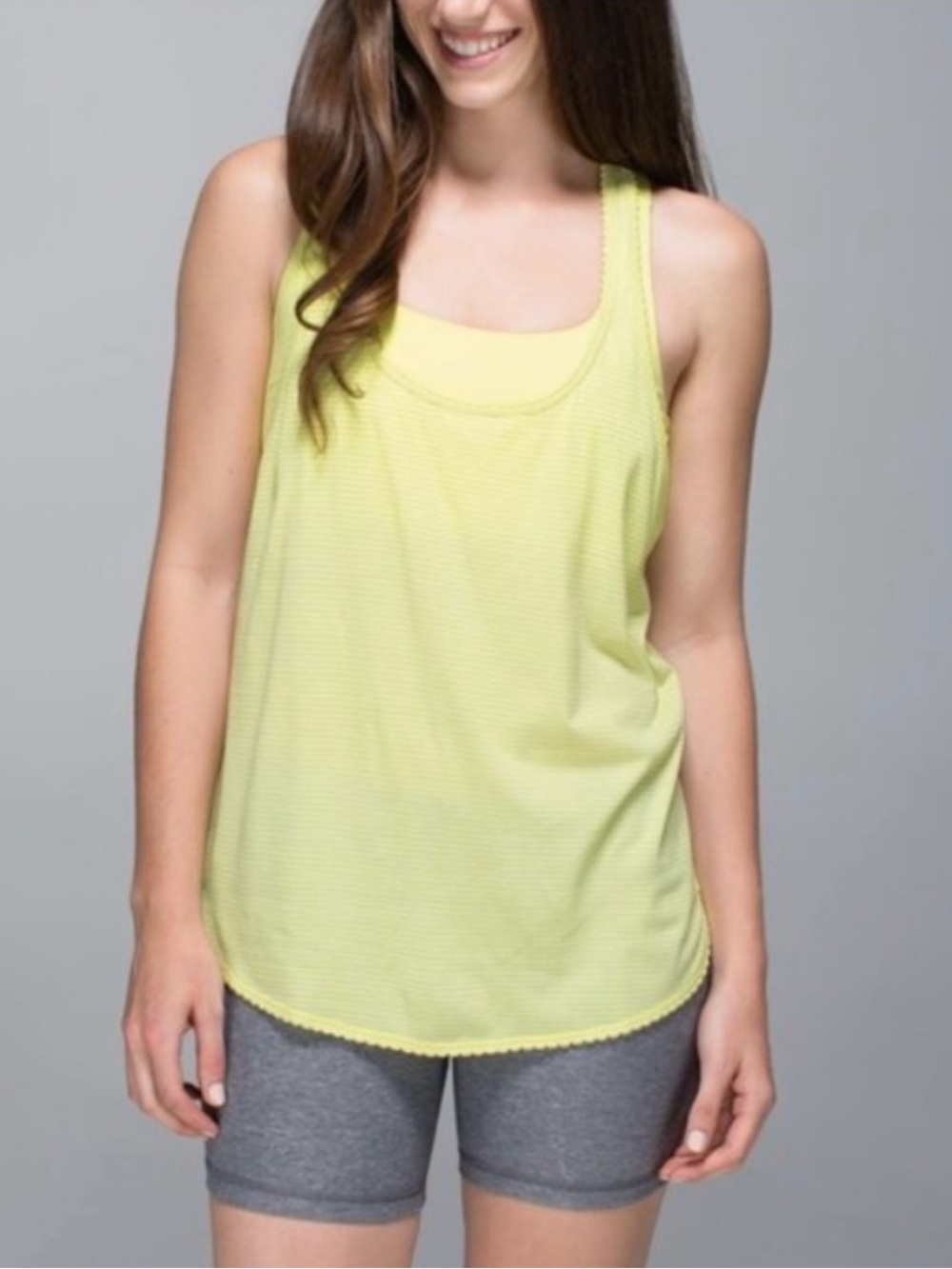 lululemon athletica Light Yellow Scoop Neck Tank Top ( small stain look at pics